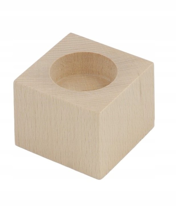Świecznik 4Cmx6Cm Drewniany Prostokątny Bukowy 1 Sztuka