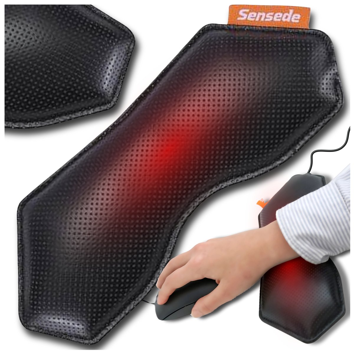 PODGRZEWANA Podkładka pod Nadgarstek Pod Mysz SENSEDE ergonomiczna