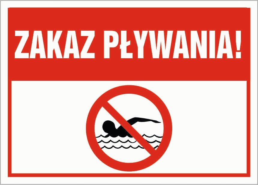 Tabliczka ZAKAZ PŁYWANIA 70x100cm PCV 5mm