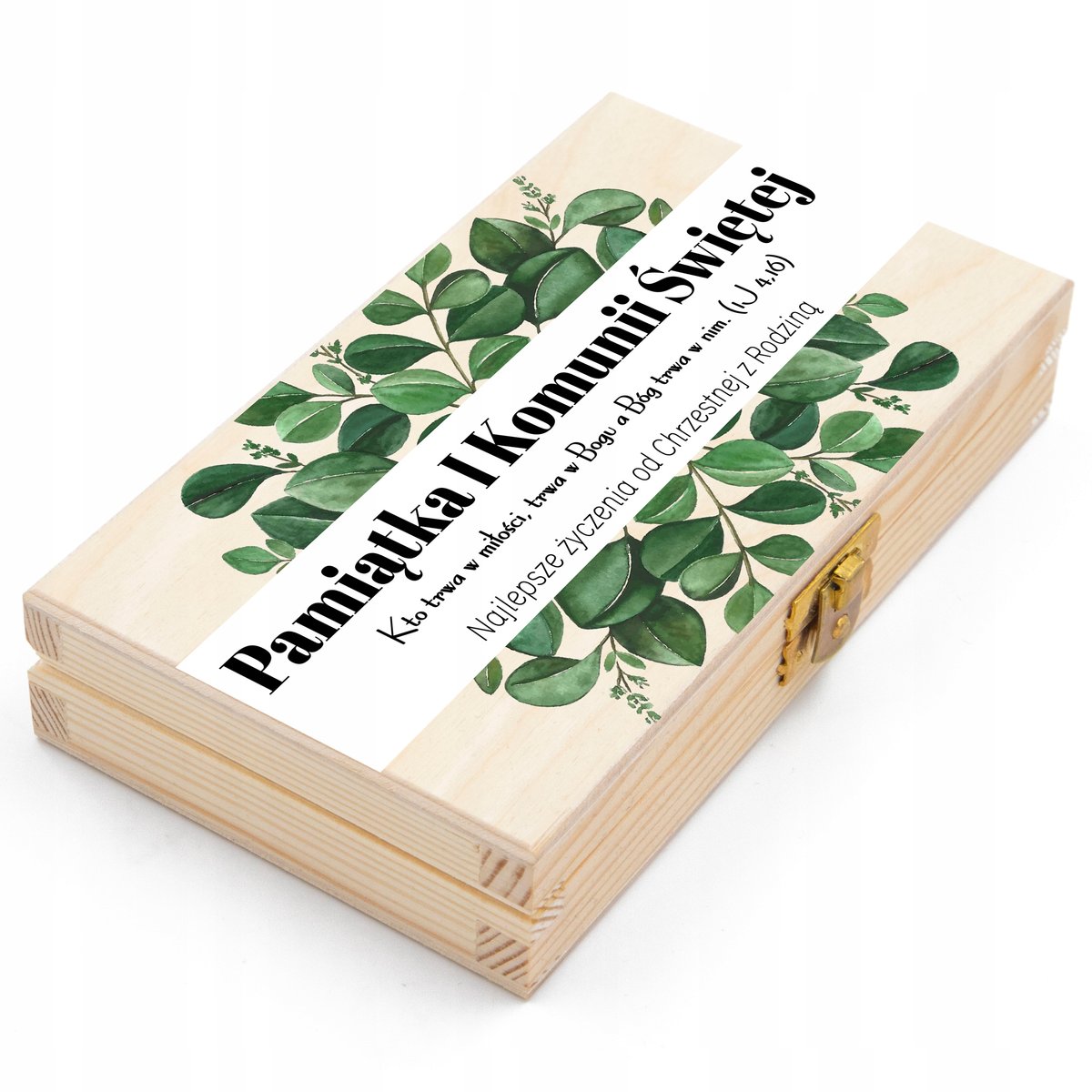 SZKATUŁKA drewniana PIERWSZA KOMUNIA ŚWIĘTA Na Pieniądze PERSONALIZOWANY
