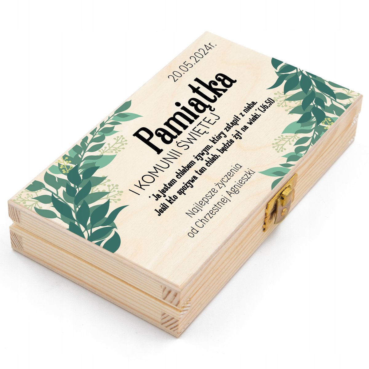 SZKATUŁKA Pudełko PIERWSZA KOMUNIA ŚWIĘTA Na Pieniądze PERSONALIZOWANY WZÓR