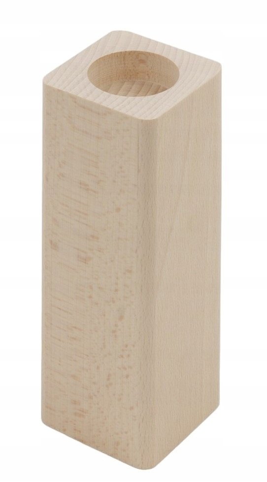 Świecznik 16Mx6Cm Drewniany Z Zaokrąglonymi Bokami Bukowy 1 Sztuka