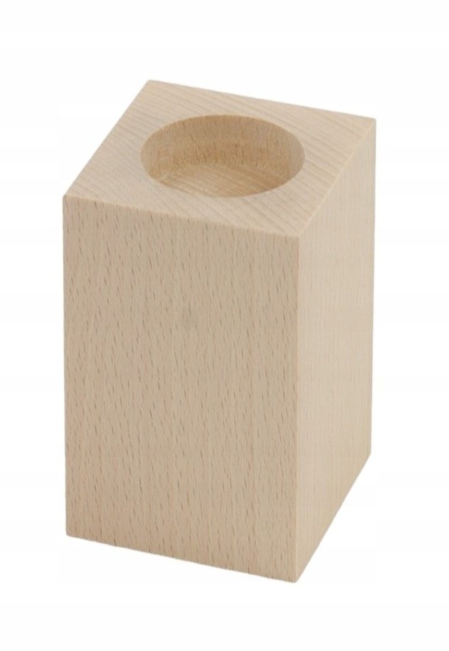 Świecznik 12Cmx6Cm Drewniany Prostokątny Bukowy 1 Sztuka