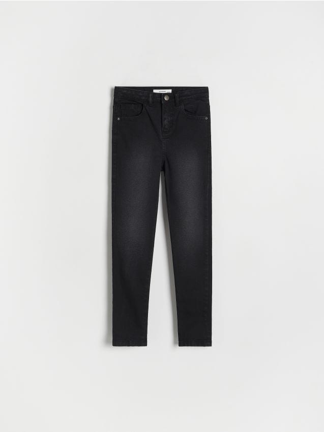 Reserved - Jeansy slim super high waist - czarny
