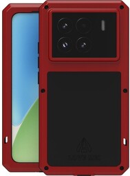 LOVE MEI Etui pancerne + szkło Powerful do Xiaomi 15, czerwone