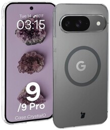 Bizon Etui z pierścieniem magnetycznym Case CrystalO do Google Pixel 9 / 9 Pro, przezroczyste