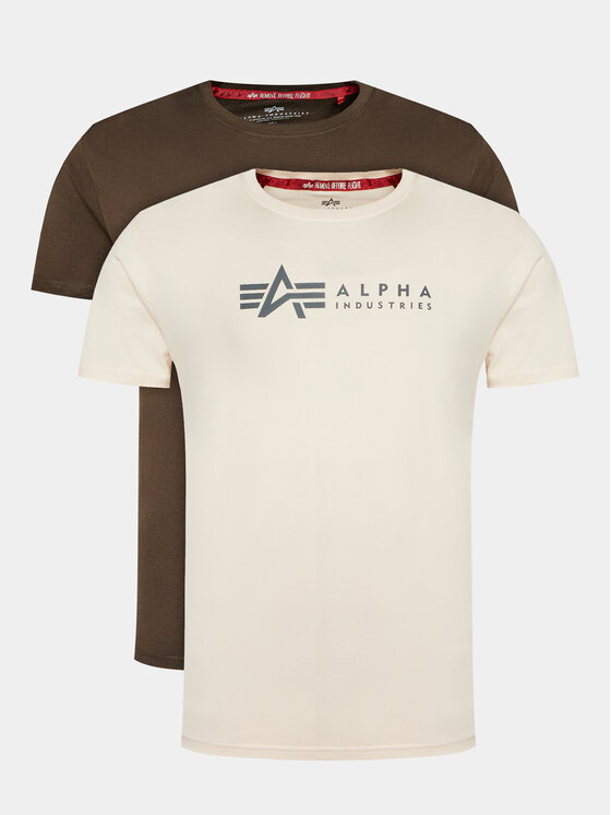 Alpha Industries Komplet 2 t-shirtów Alpha Label T 2 118534 Kolorowy Regular Fit