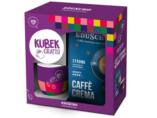 TCHIBO EDUSCHO Caffe Crema Strong 1 kg +kubek