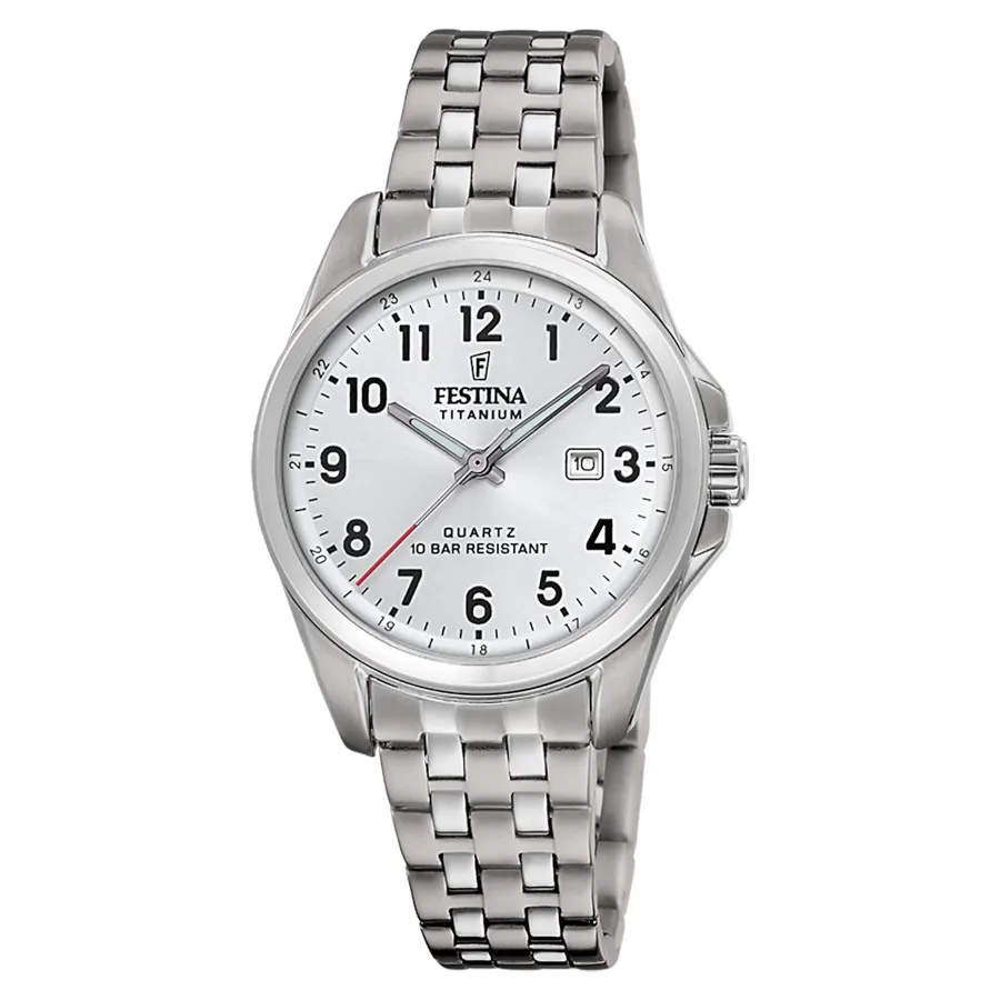 Festina Titanium 20697/1 Zegarek Damski srebrny tytanowy na bransolecie z datownikiem