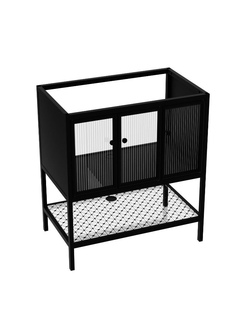 Szafka łazienkowa z umywalką Domino Doblo 80 cm czarny