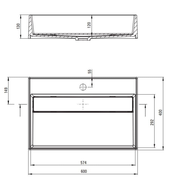 Umywalka nablatowa Deante Correo 40x60 cm prostokątna szary metalik CQR_SU6M