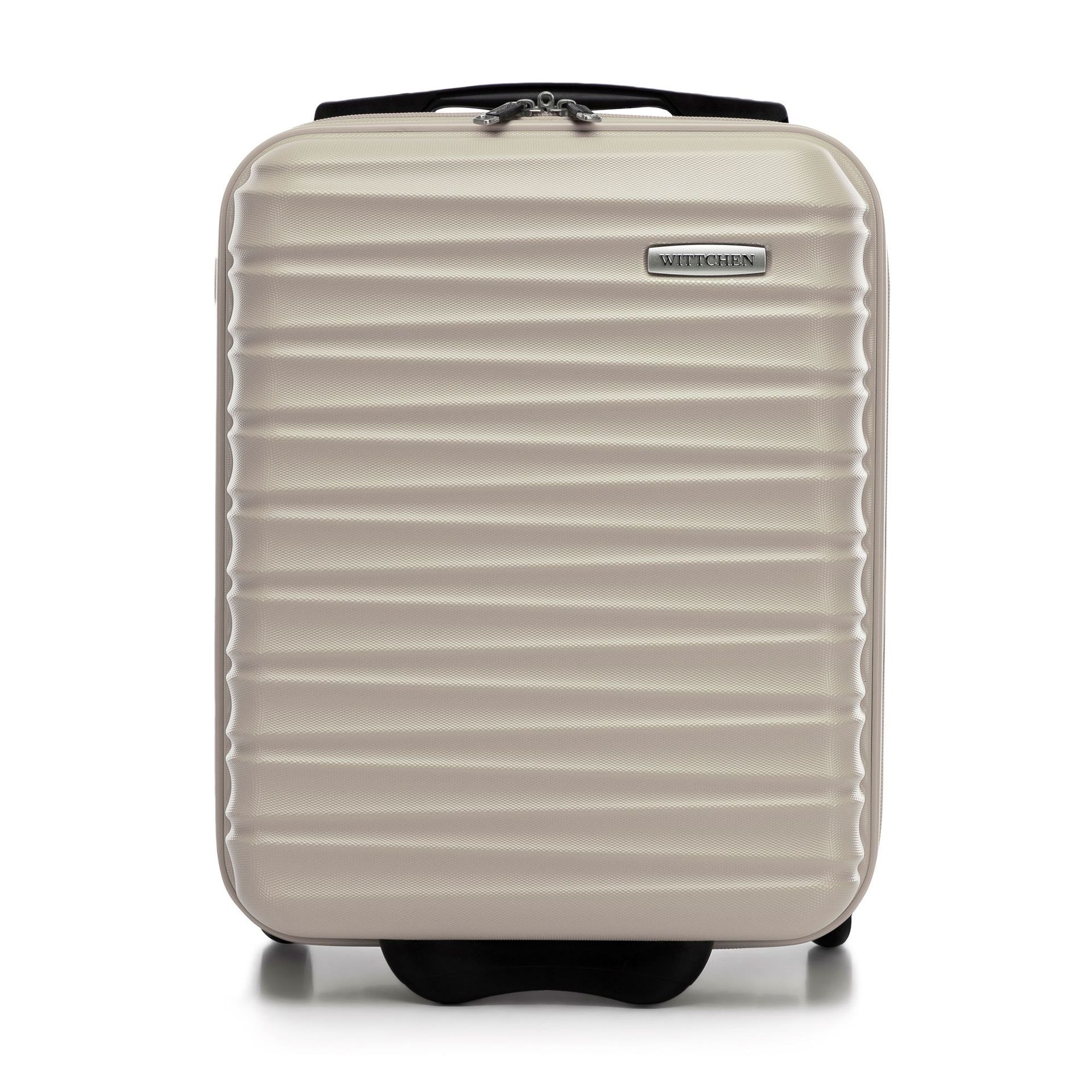 Walizka kabinowa z ABS-u z żebrowaniem beżowa