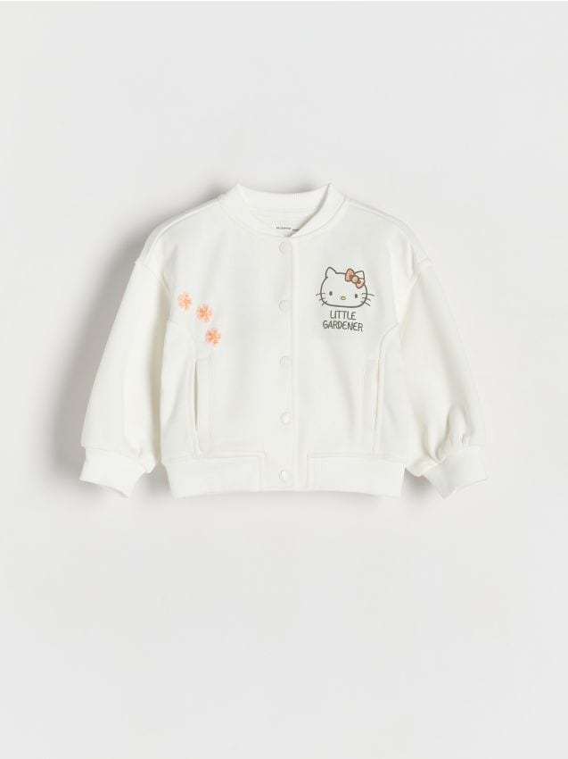 Reserved - Bluza bomberka Hello Kitty - złamana biel