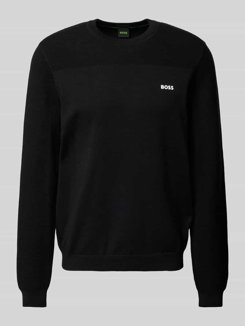 Sweter z dzianiny z napisem z logo model ‘Momentum’
