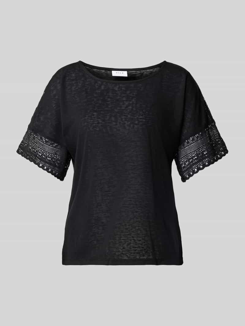 T-shirt z koronką szydełkową model ‘NULAN’