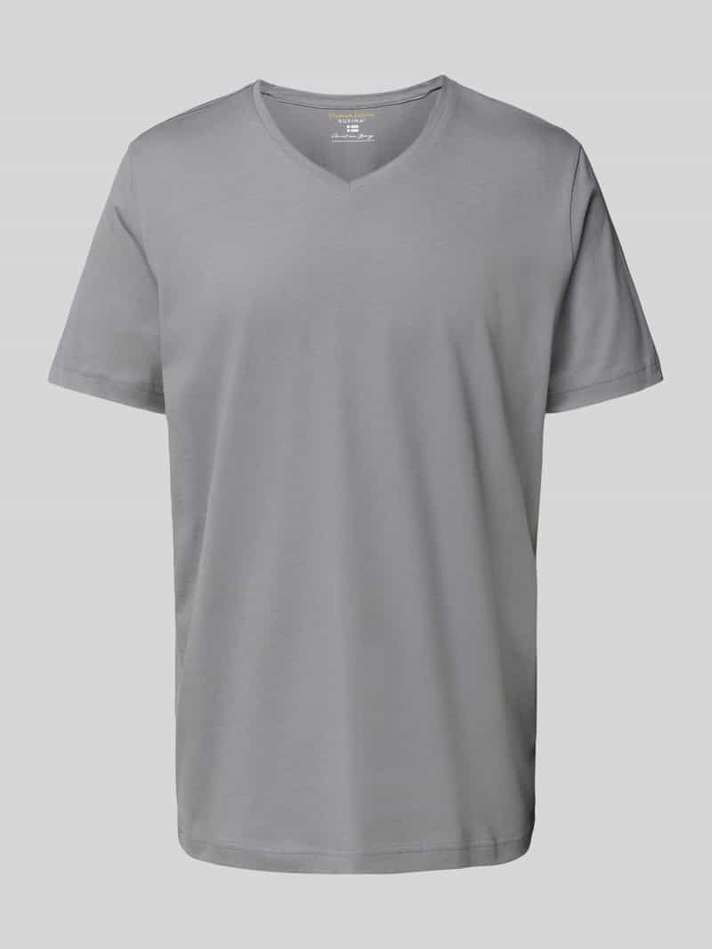 T-shirt z dekoltem w serek
