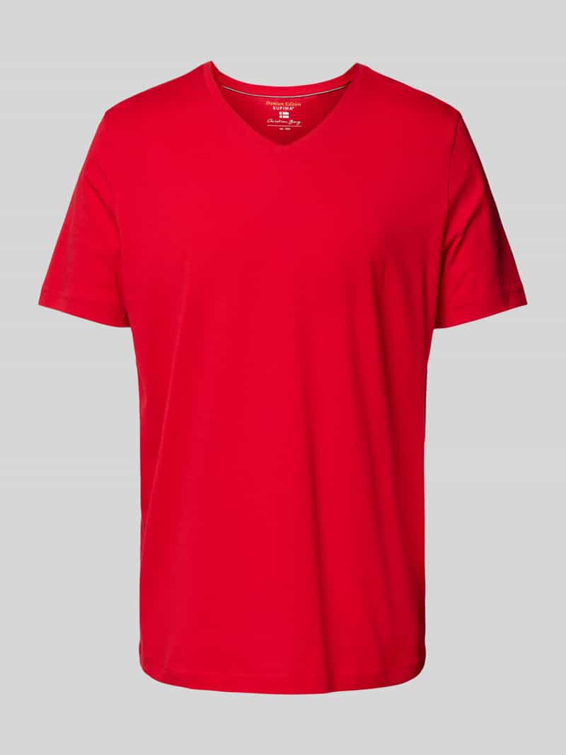 T-shirt z dekoltem w serek