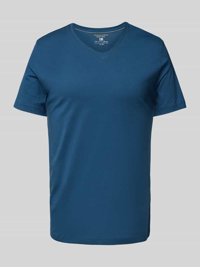 T-shirt z dekoltem w serek