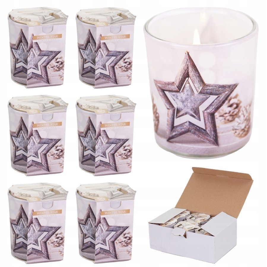 6X Świeca Świeczka Zapachowa Winter Star Wanilia