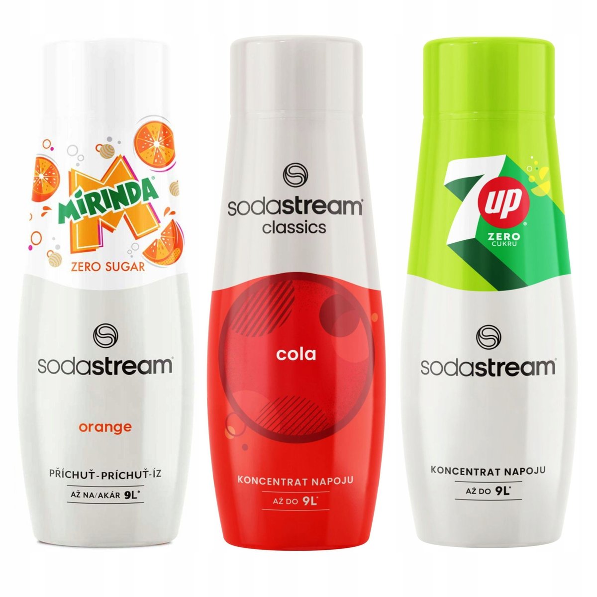 Syropy SodaStream do saturatora Cola + Mirinda Zero + 7Up Zero Bez Cukru 3x 440 ml