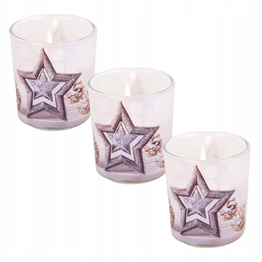 3X Świeca Świeczka Zapachowa Winter Star Wanilia