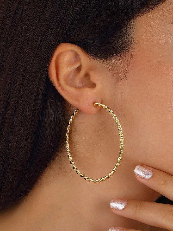 Luja Bijoux Pozłacane kolczyki-kreole