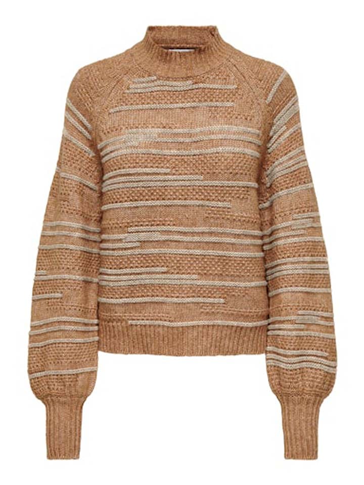 ONLY Sweter w kolorze jasnobrązowym