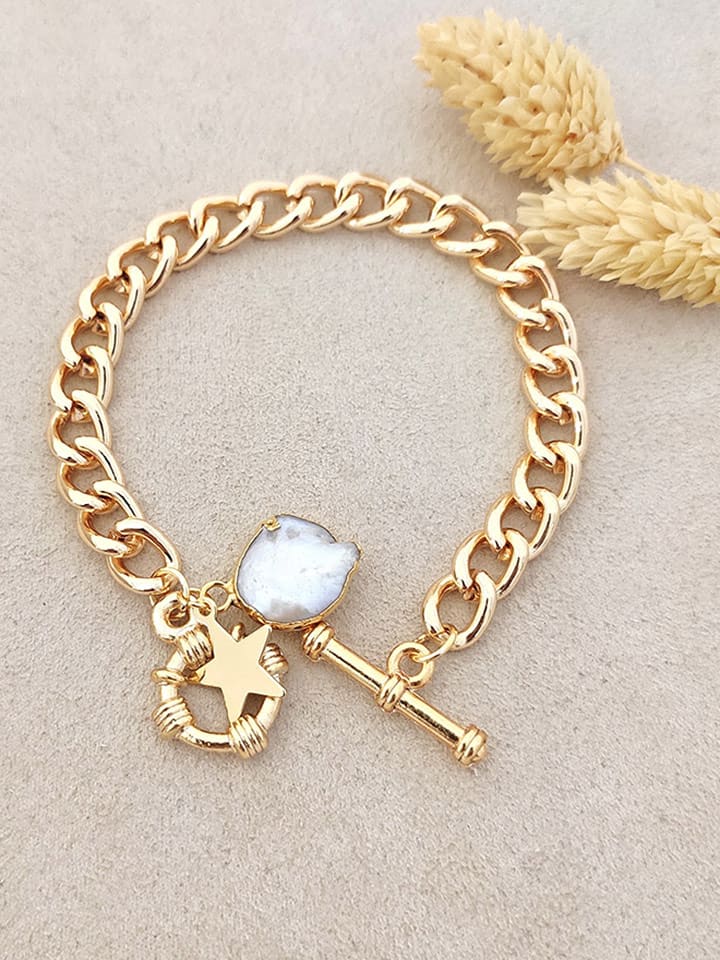 Luja Bijoux Pozłacana bransoletka z perłą