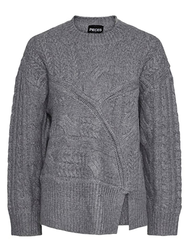 Pieces Sweter w kolorze szarym