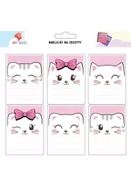 Naklejki na szafkę i zeszyt Różowe kotki