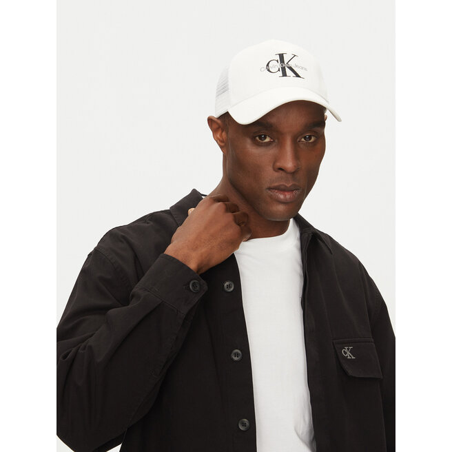 Czapka z daszkiem Calvin Klein Jeans Monologo LV04G5065G Biały