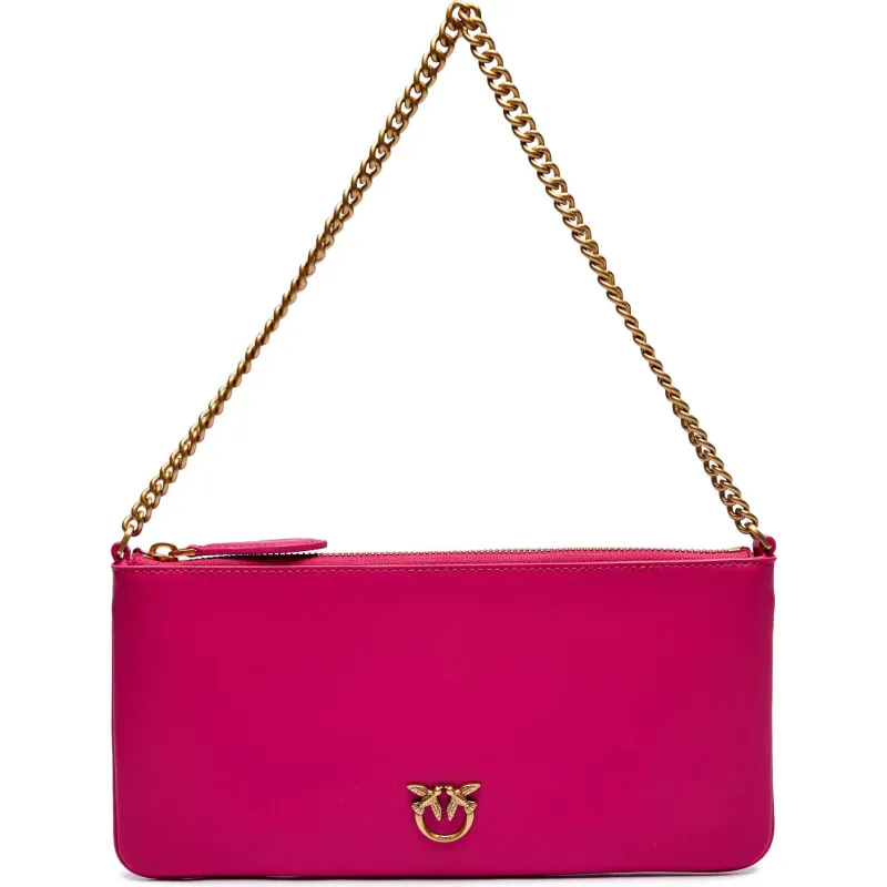 Pinko Skórzana torebka na ramię HORIZONTAL