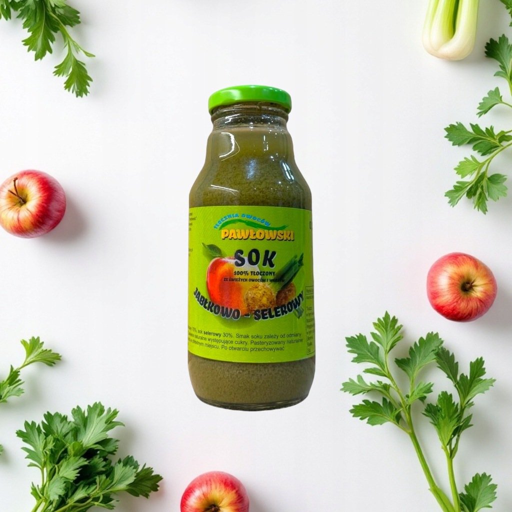 Sok 100% Tłoczony Jabłkowo - Selerowy 330 Ml - Z Własnych Upraw