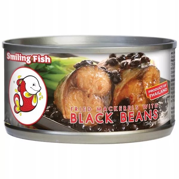 Smażona makrela z czarną fasolą 120g