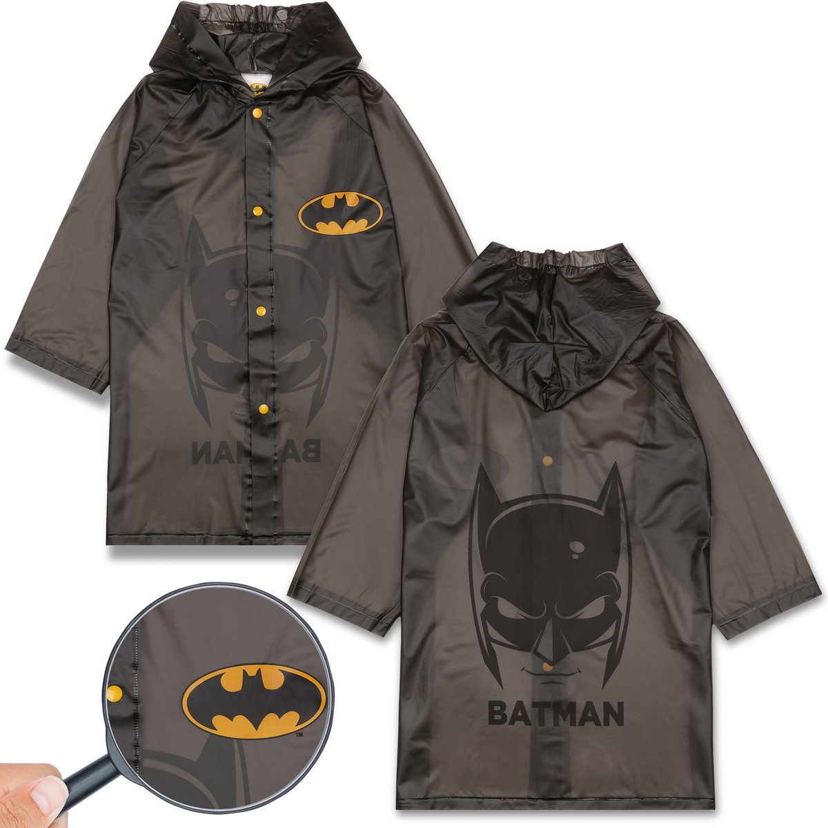 Batman Grafitowy, chłopięcy płaszcz przeciwdeszczowy z kapturem, pelerynka dla chłopca 6-7 lat 116-122 cm