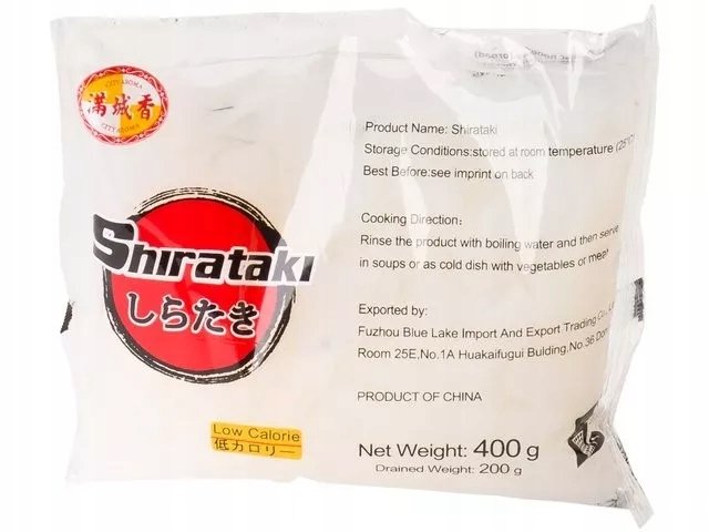 Makaron SHIRATAKI, WSTĄŻKI Konjac 400g
