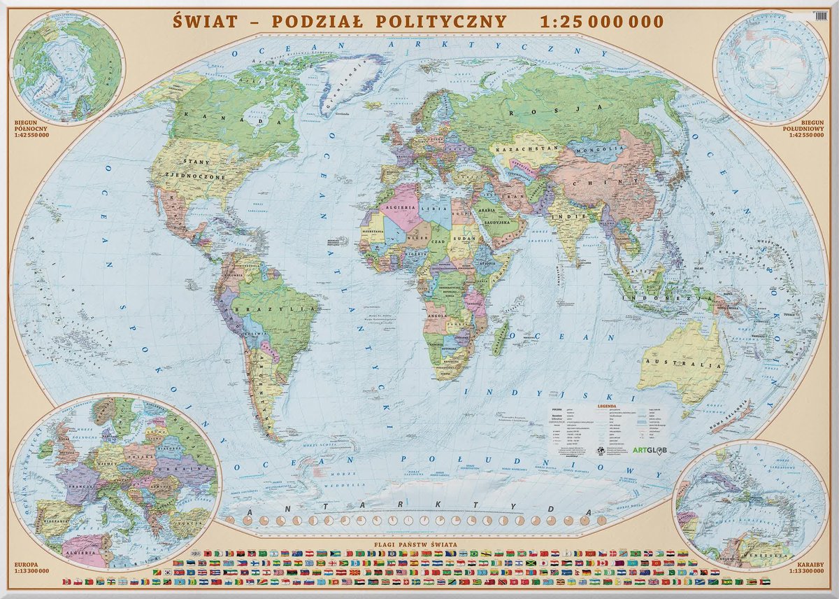 Świat. Mapa polityczna ścienna