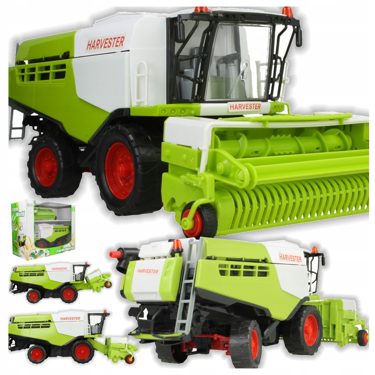 DUZY KOMBAJN MASZYNA ROLNICZA HEDER RUCHOME ELEMENTY TRAKTOR Z NAPĘDEM
