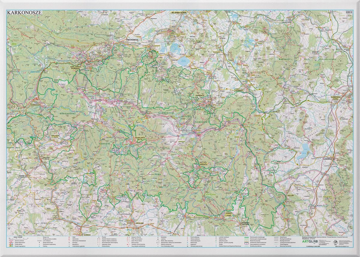 Karkonosze. Mapa ścienna dekoracyjna