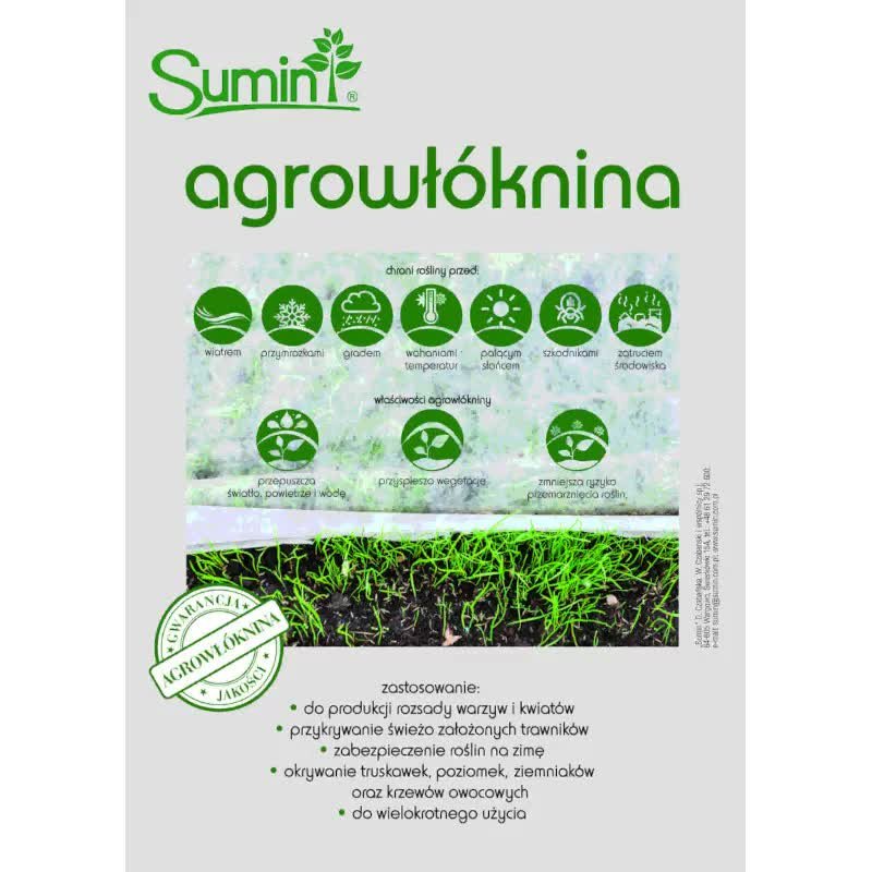 AGROWŁÓKNINA HOBBY BIAŁA 1,5 x 10 /17 g/ SUMIN 1 szt.