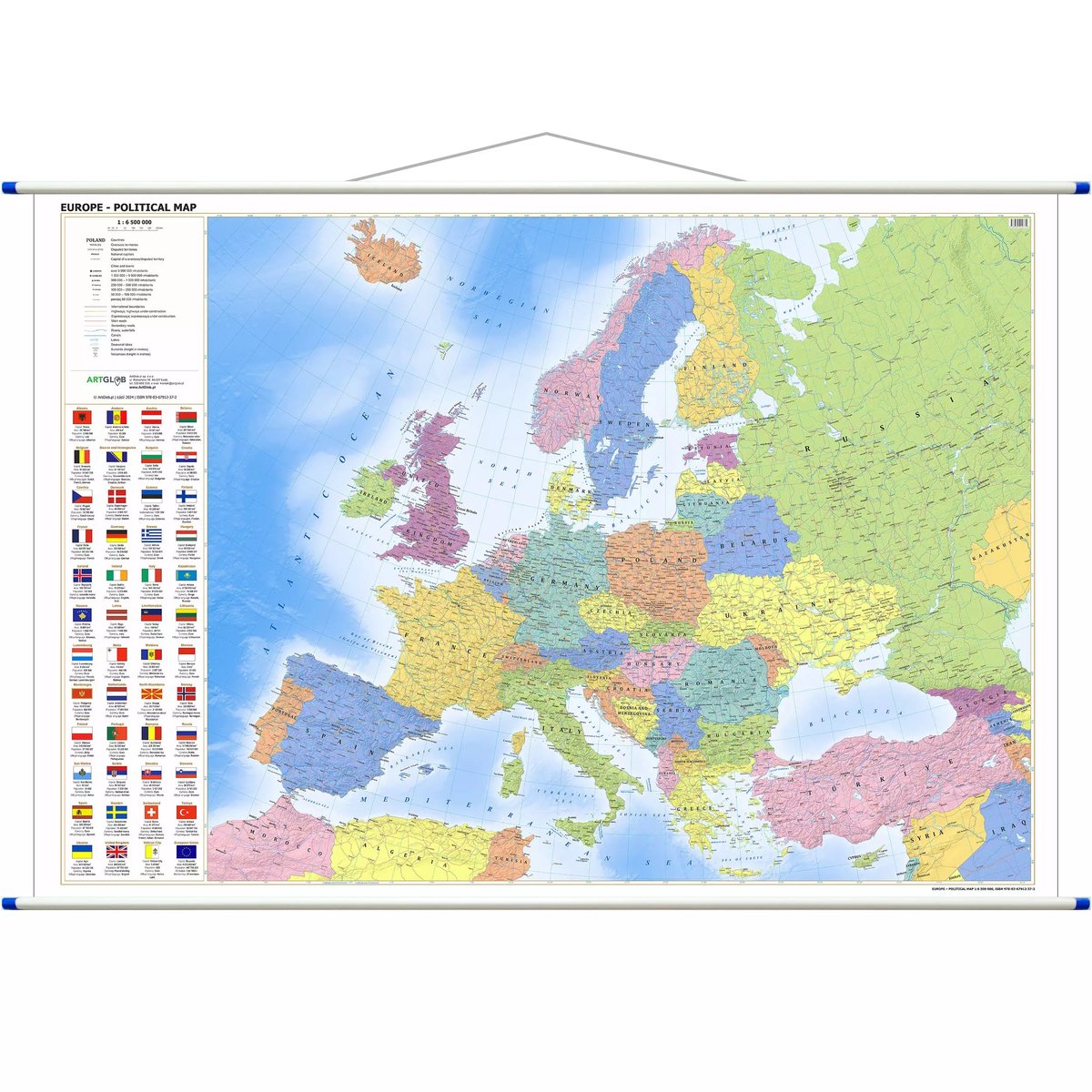 Europa. Mapa polityczna ścienna polityczna 1:6 500 000
