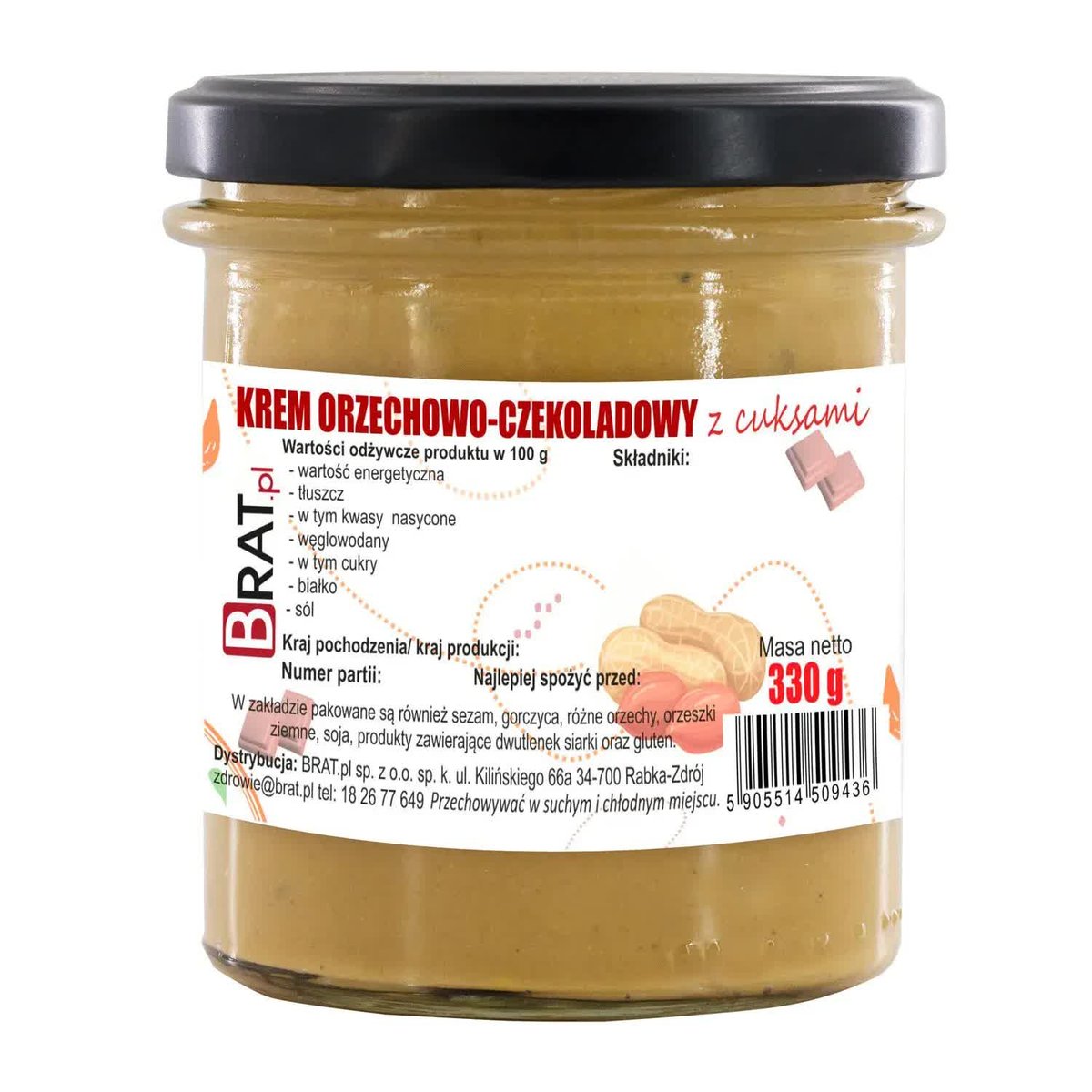 Krem orzechowo czekoladowy z cuksami 330g