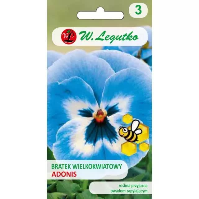 Nasiona Bratek Adonis niebieski-biały 0.40g - W.Legutko