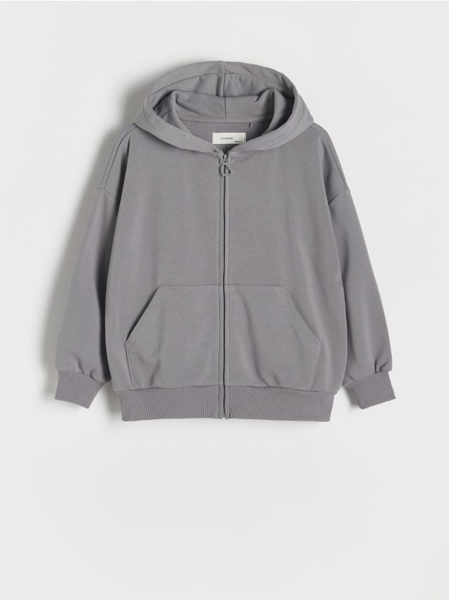 Reserved - Bluza z haftem - ciemnoszary