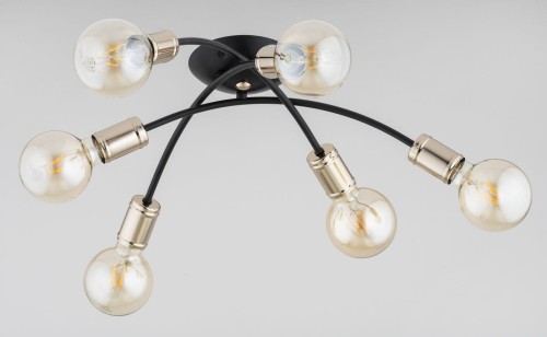Sedna lampa sufitowa 6xE27 czarno-złota 63299