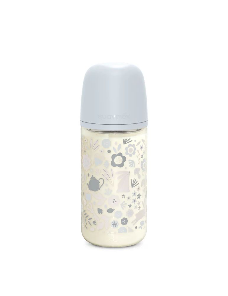 Suavinex Butelka szklana o średnim przepływie Sx Pro 240ml Wonderland niebieska Liberty