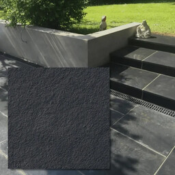 Tiles Plytka Kadappa Black Limestone Pół-szlifowana Bębnowana 20x20x1,5 cm