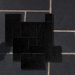 Tiles Kamień Kadappa Black Limestone Bębnowany French Pattern 1kpl= 0,742m2 Komplet Rzymski
