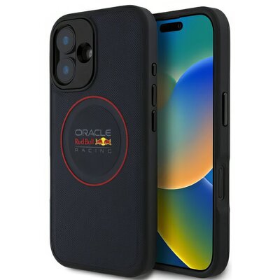 Etui RED BULL Leather Red Ring MagSafe do Apple iPhone 16 Plus Granatowy