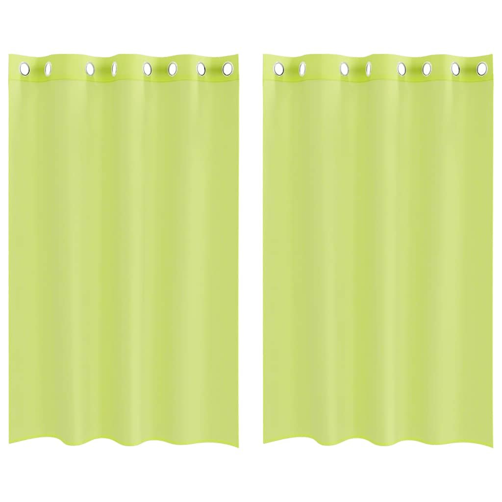 vidaXL Zasłony woalowe z przelotkami 2 szt. Jabłko zielone 140x175 cm
